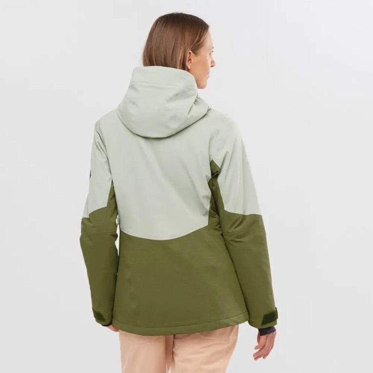 Mint / Olive Salomon Proof Light Insulated Hoodie Women's Ski Jackets | IE XW8342